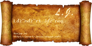 Lénárt János névjegykártya