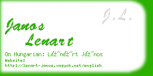 janos lenart business card